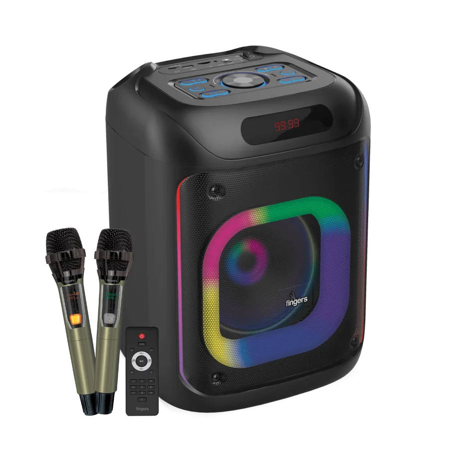 FINGERS 2Mic-ThunderBox Portable Party Speaker | 40W Audio & 2 Wireless Mics - AK Infotech