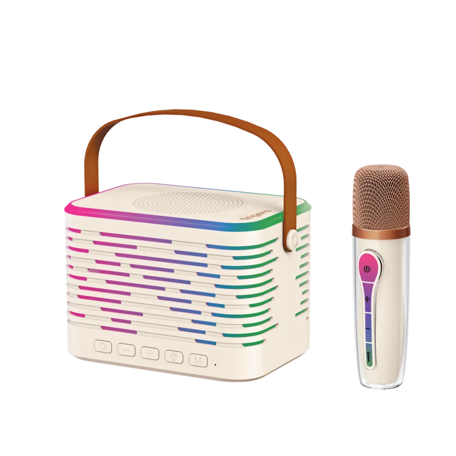 FINGERS KaraokeStar-K4 Portable Speaker | Wireless Mic & RGB Lights