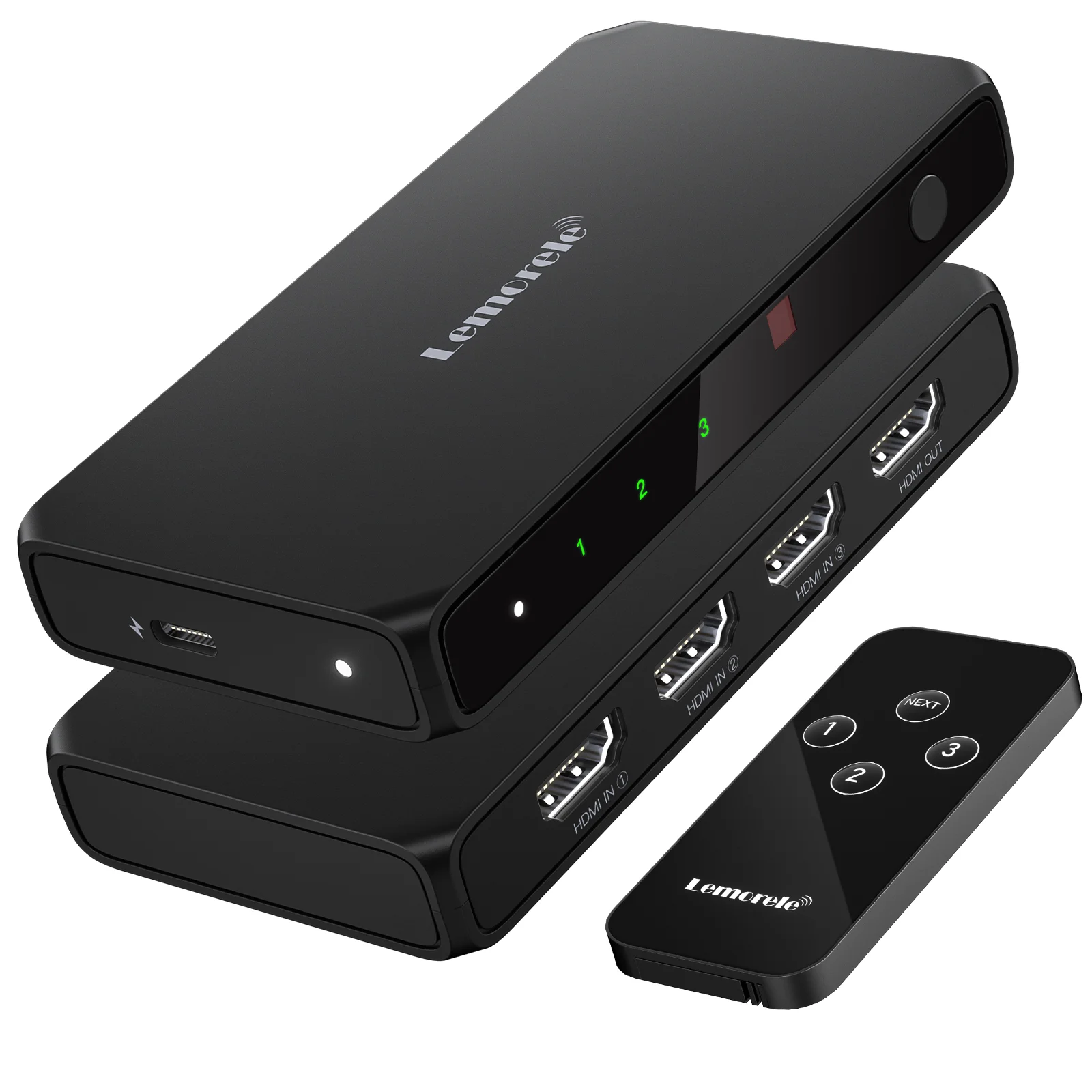 Lemorele 3-In-1 HDMI 2.0 Switch With 3 HDMI Inputs, 4K@30Hz & Ir Remote Control (G99)