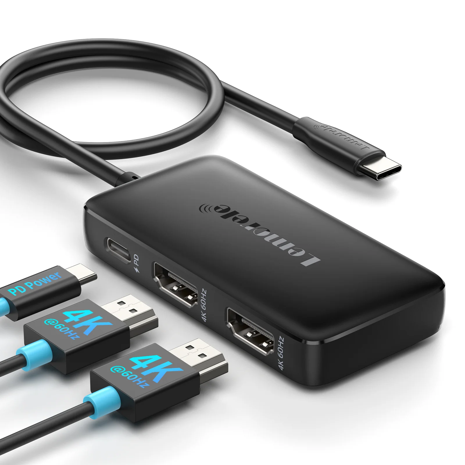 Lemorele 4-In-1 USB-C To Dual HDMI Adapter With Dual 4K HDMI & USB-C Pd (HD42)
