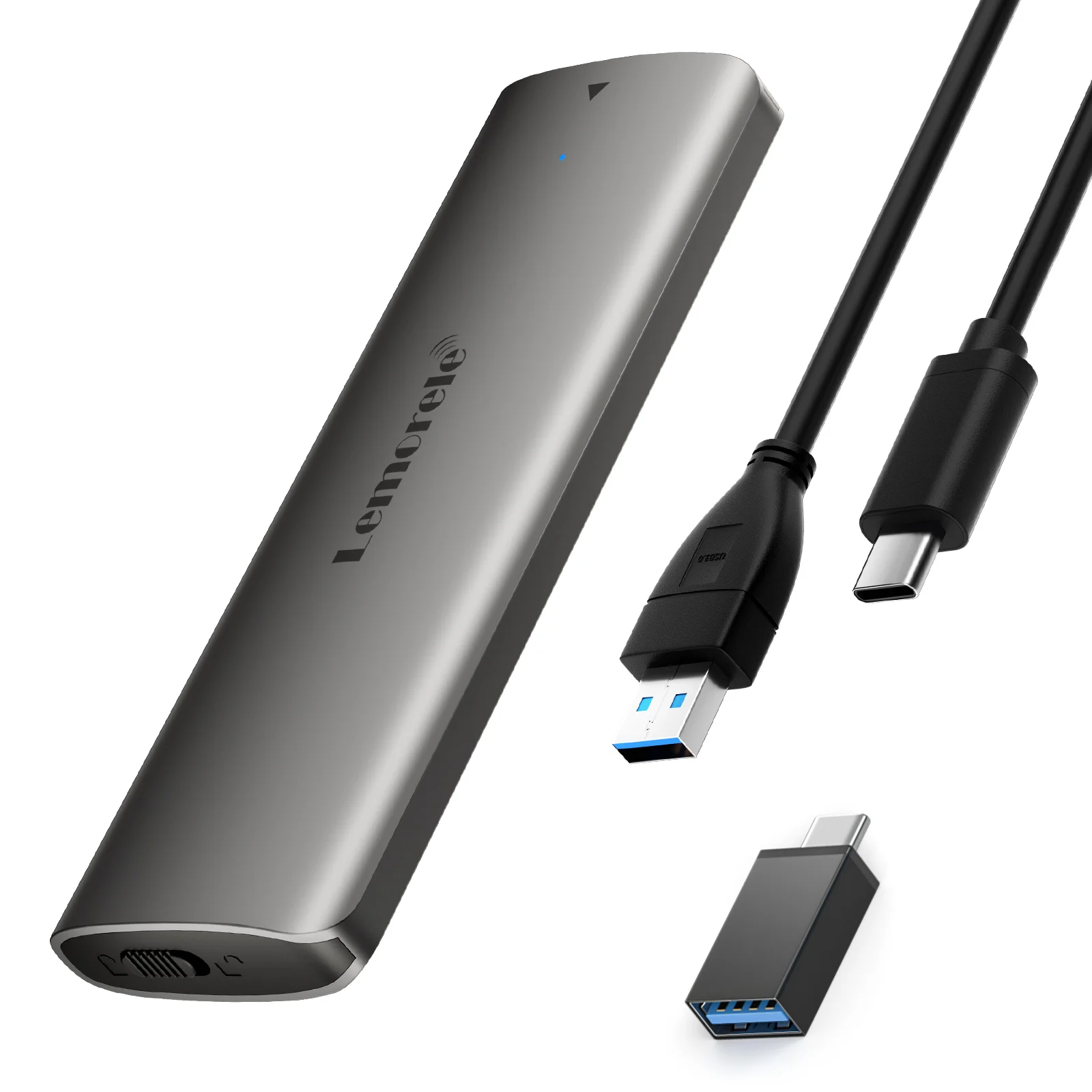 Lemorele USB-A & USB-C To M.2 Nvme Ssd Enclosure (10GBPS) (SD1L)