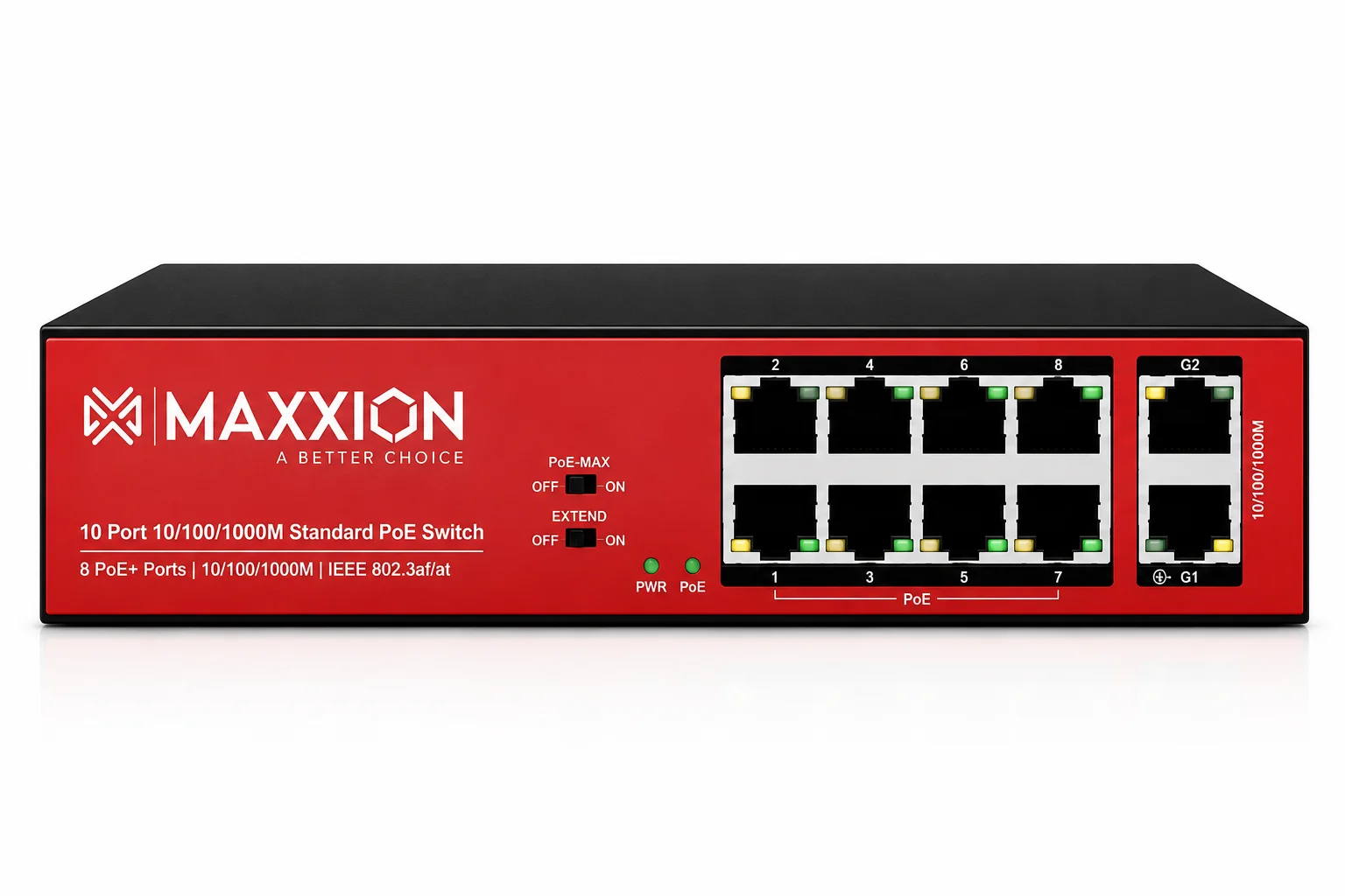 Maxxion 8Port POE Switch Full Gigabit(MX-5802-S12W)