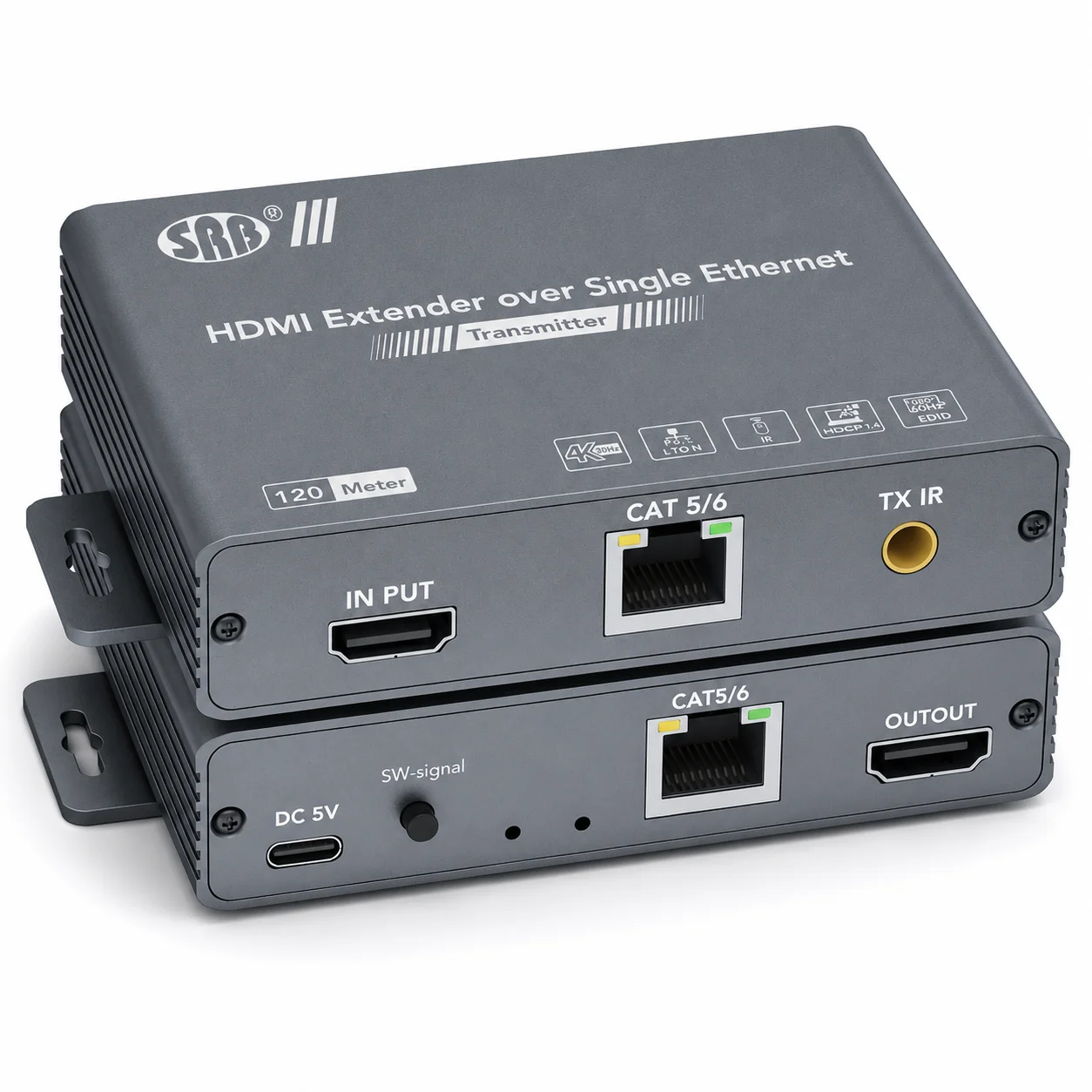 SRB HDMI Over Lan Extender 120Mtr With Power (SRB-ET120M)