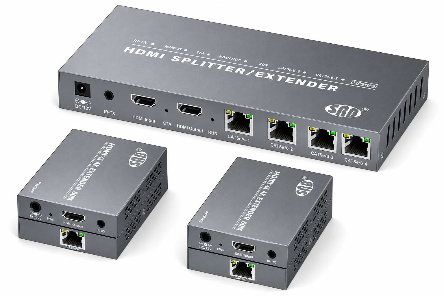 SRB HDMI Splitter With Extender 1:4 Upto 60M (SRB-SE104/60M)