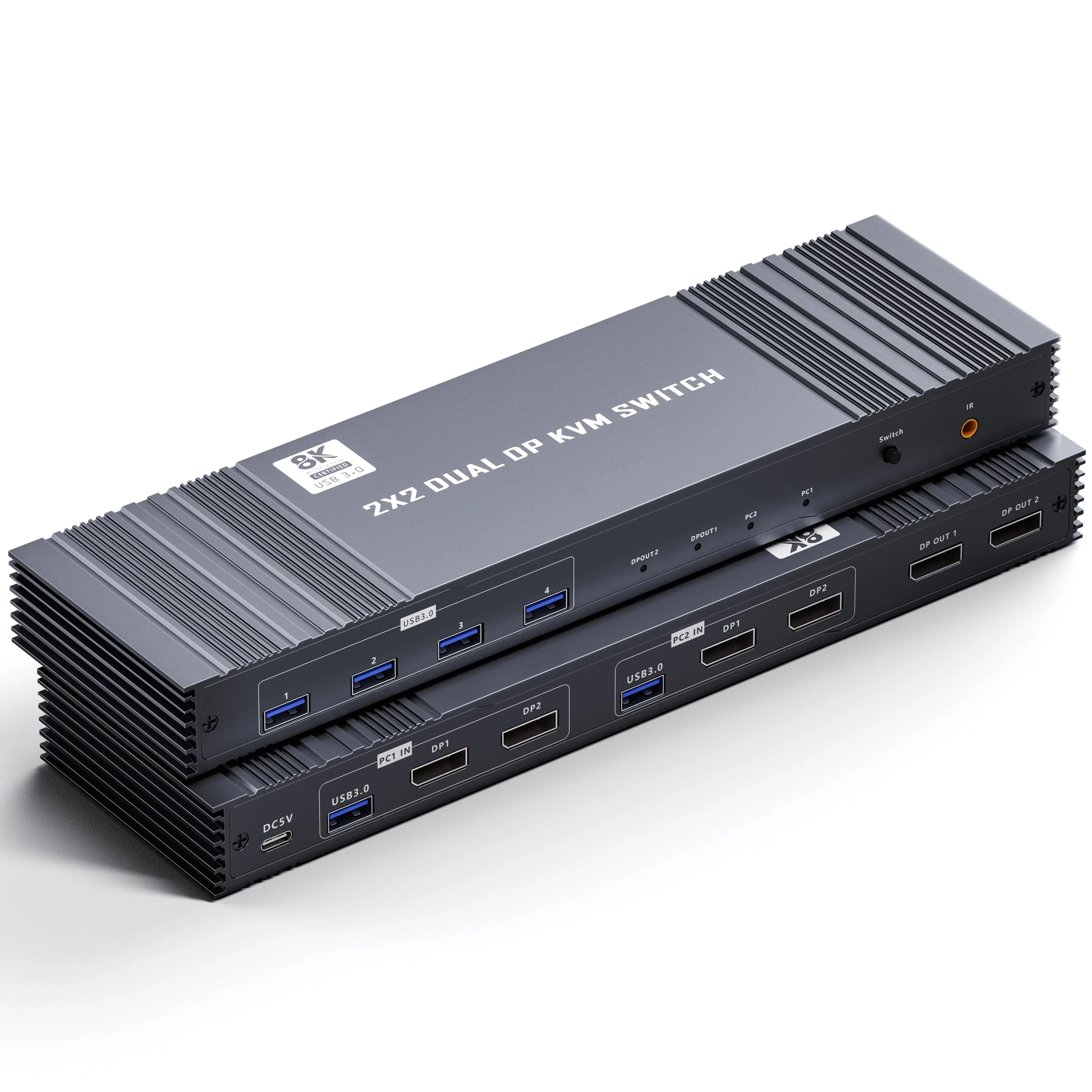 SRB KVM Switch 2 Port Dual Monitor (SRB-DP-KVM/8K/2X2)