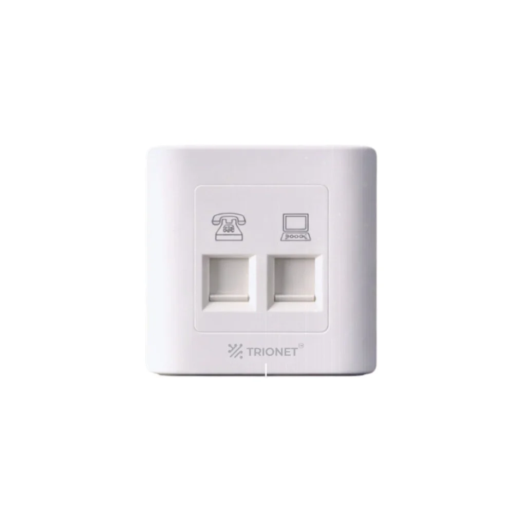 Trionet 86 × 86Mm 2-Port Faceplate, Abs (TN05FP8602N)