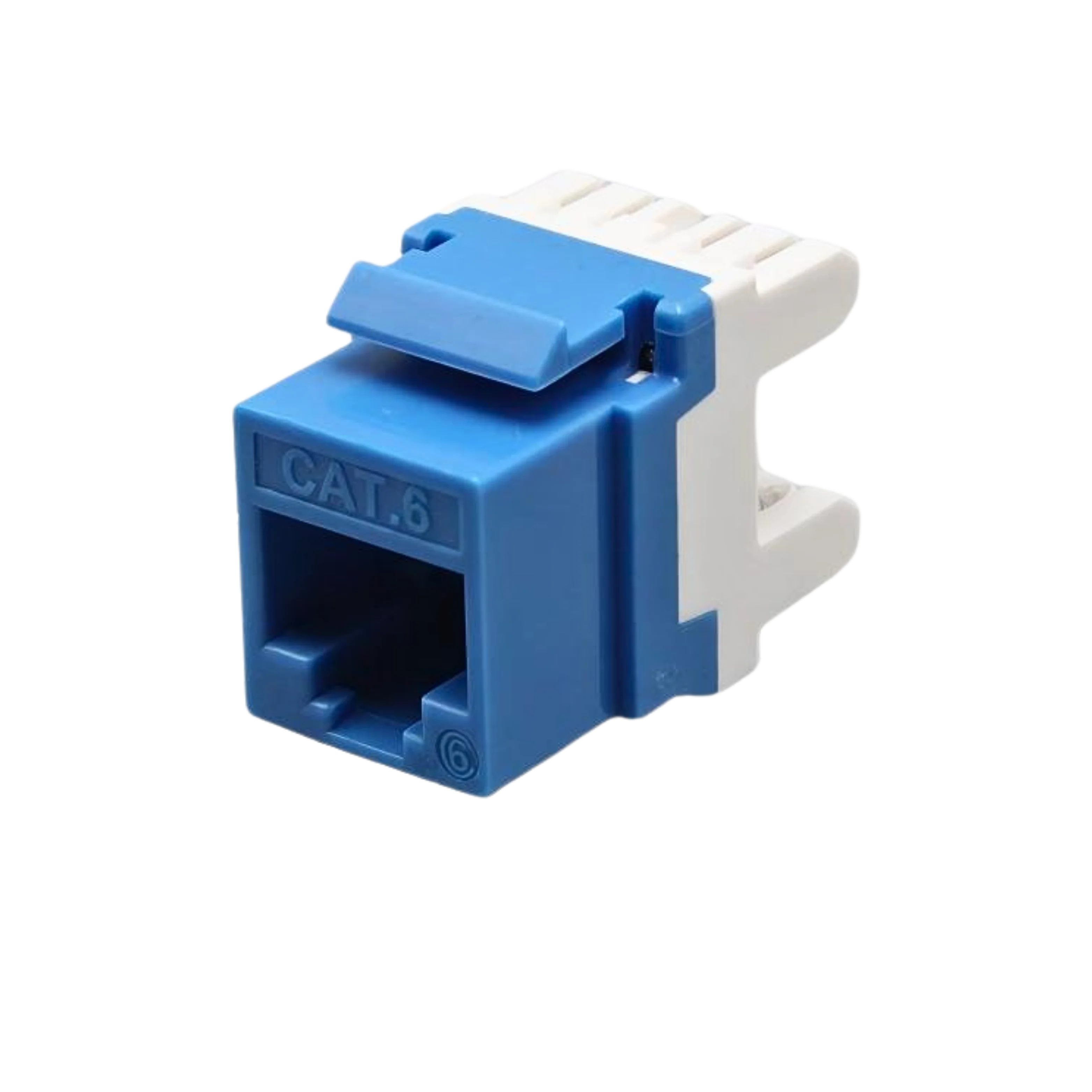 Trionet CAT6 UTP Keystone Jack 180° Mini Type, 3U Gold Plated, Blue/White (TN04C6JK+UTP180BW)