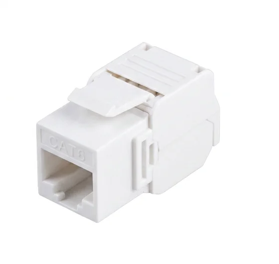 Trionet CAT6 UTP Tool-Free Keystone Jack, Up-Down Crimping, 3U Gold Plated, White (TN04C6JKTL02+UTP180)