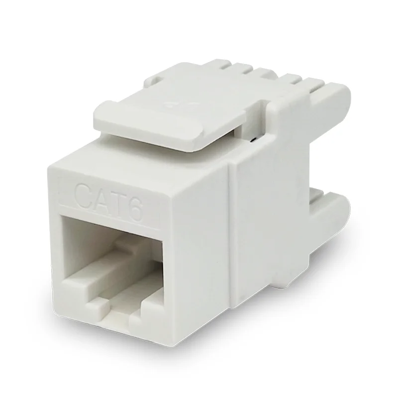 Trionet CAT6A UTP Keystone Jack 180° Mini Type, 3U Gold Plated, White (TN04C6AJK+UTP180)