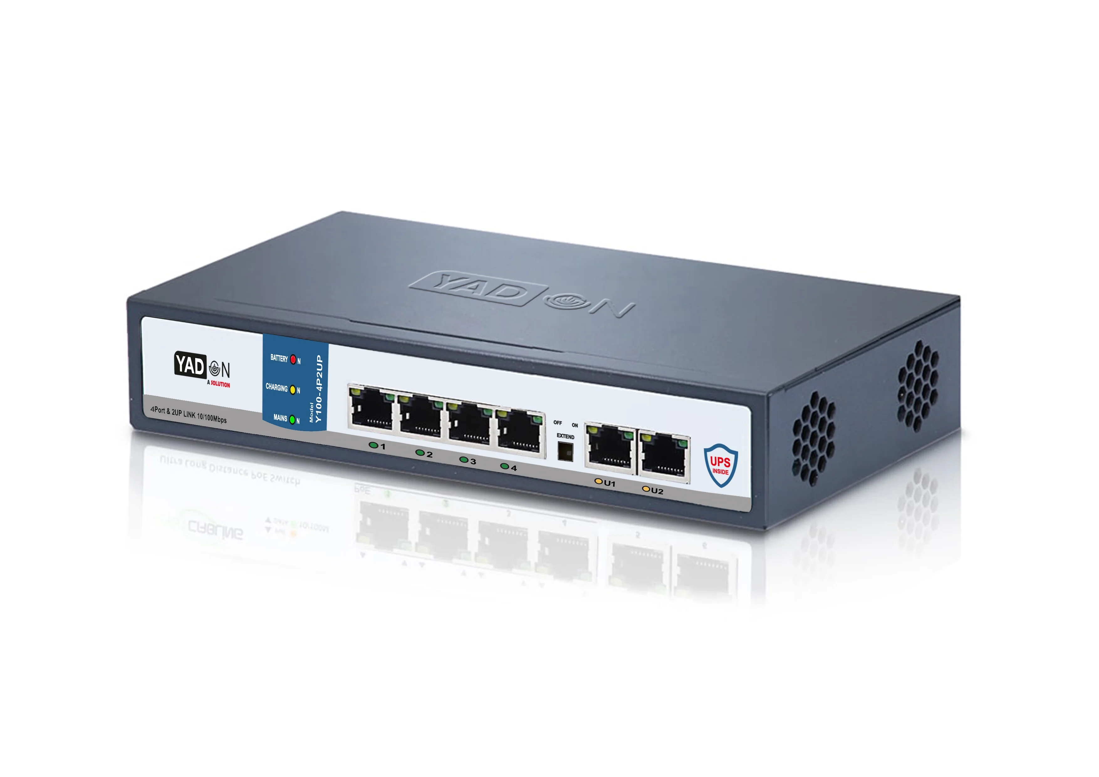 Yadon 4 Port POE Switch With Battery(Y100-4P2UP/B)